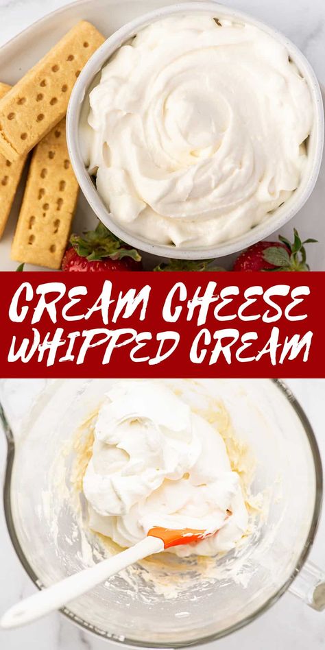 Desserts With Whip Cream, Whipped Cream Flavors, Jello With Cream Cheese, Heavy Whipping Cream Recipes, Recipes Using Whipping Cream, Cream Cheese Whipped Cream Frosting, Cream Cheese Whipped Cream, Cream Filling Recipe, Whipped Cream Desserts