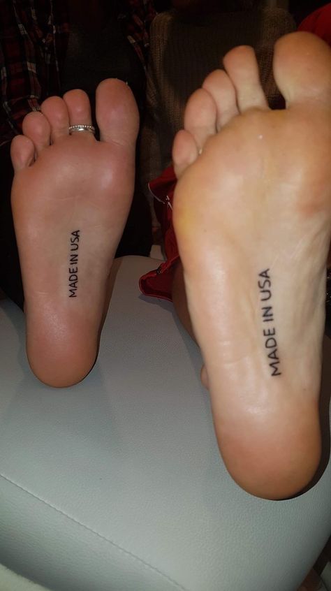 America Tattoos Women, Small Usa Tattoo, Bottom Foot Tattoo, Inside Of Foot Tattoo, Small Punchy Western Tattoos, Western Foot Tattoo, Toes Tattoos For Women, Bottom Tattoos For Women, Bottom Back Tattoo