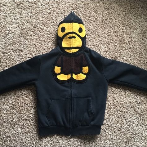 Bape Black, Silly Clothes, Bape Hoodie, Baby Milo, Cute Clothing Stores, Lazy Day Outfits, Zipper Charms, Swaggy Outfits, Cute Fits