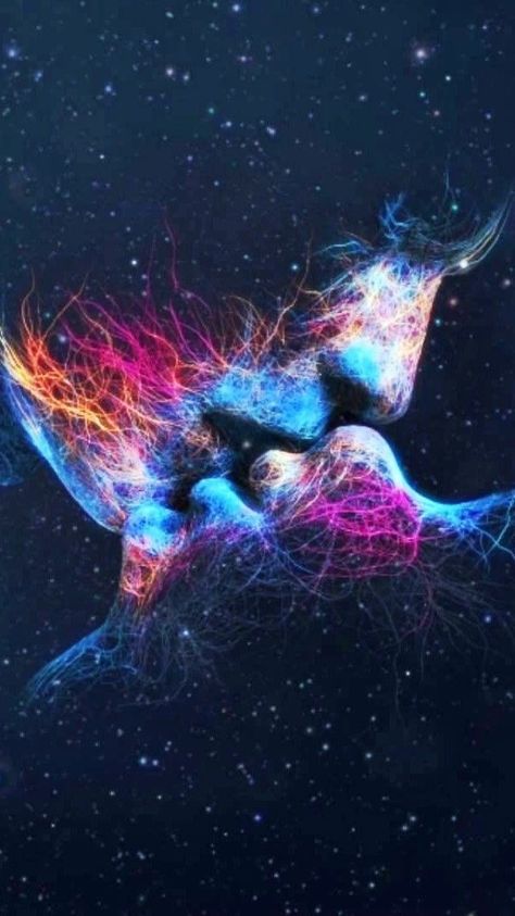 Love Connection Art, Romantic Artwork Couple, Soulmates Art, Twin Flame Art, Romantic Artwork, Whole Universe, Body Art Photography, Flame Art, Fantasy Wall Art