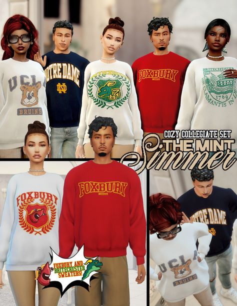 Sims 4 College, Sims 4 Content, Sims 4 Cc Eyes, Sims 4 Cas Mods, College Sweater, The Sims 4 Packs, Sims 4 Expansions, Tumblr Sims 4, Free Sims