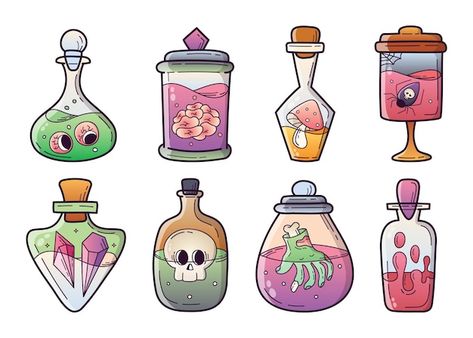 Bottle Lables, Witchcraft Halloween, Halloween Potion Bottles, Witch Characters, Bottle Drawing, Halloween Templates, Halloween Potions, Magic Bottles, Halloween Graphics