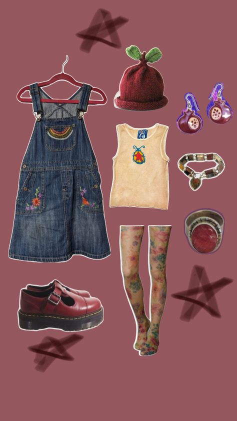 Tacky Outfit Ideas, Childish Outfits For Women, Funky Clothing Style, Lampcore Outfit, Indie Folk Aesthetic Outfits, Twee Outfit Inspired, Multicultural Aesthetic, Whimsy Aesthetic Outfits, Twee Outfits Summer