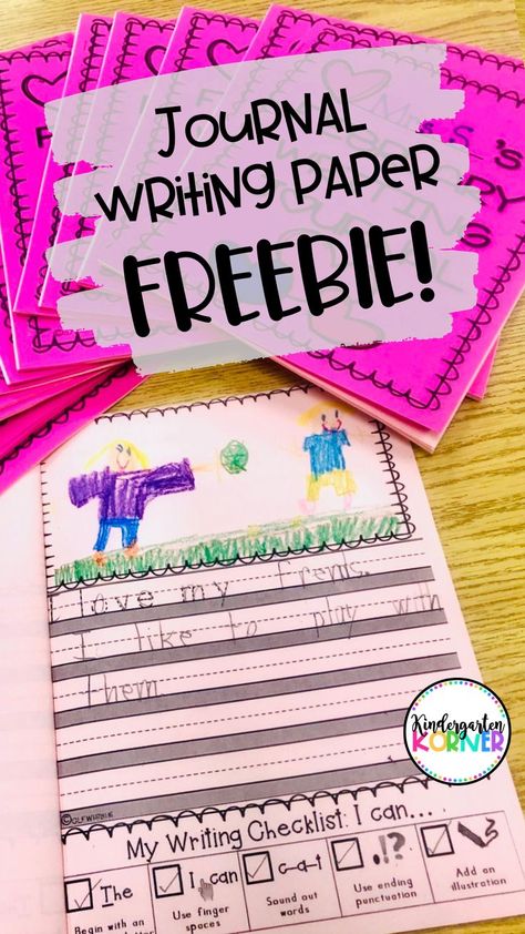 Kindergarten Journal, Primary Writing, Writing Checklist, Handwriting Paper, Writing Journals, 1st Grade Writing, First Grade Writing, Work On Writing, Kindergarten Resources