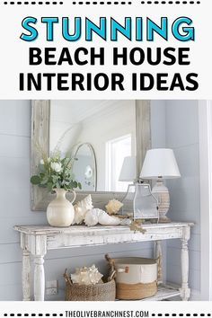 Elevate your beach house interiors with chic designs and ideas for small and large spaces. Design luxurious living rooms and bedrooms using coastal styles, featuring white and blue palettes along with nautical and tropical decor touches.Clear chat Beach House Interior Ideas, Beach Condo Decorating Ideas, Small Beach House Interior, Small Coastal Living Room, Coastal Modern Living Room, Boho Beach House Decor, Modern Beach Cottage, Coastal Living Room Ideas, Sea Things