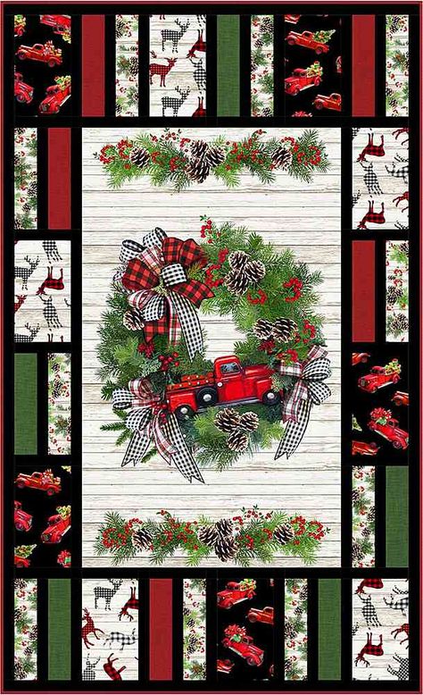 Colchas Quilting, Christmas Quilting Projects, Christmas Quilt Blocks, Panel Quilt Patterns, Quilt Borders, Fabric Panel Quilts, Christmas Quilt Patterns, Quilting Designs Patterns, Timeless Treasures Fabric