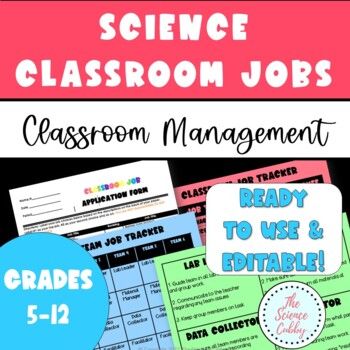 Product Description:Science Classroom Jobs resource is an excellent classroom management tool by creating whole class and science team jobs for grades 4-12. Product Details: This is a zip file!This product contains the following:Classroom Job Application- editable in Word. Students complete a job a... Classroom Job Application, High School Science Classroom, Classroom Job, Middle School Science Classroom, Stem Lab, Job Cards, Class Jobs, Classroom Management Tool, Student Jobs