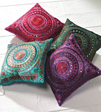 Colourful Cushions Indian Pillows, Bohemian Throw Pillows, Silk Throw Pillows, Handmade Mirror, Handmade Mirrors, Couch Cushion Covers, Toss Pillow, Vintage Cushions, Floral Pillow