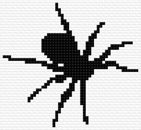 Spider|x-stitch|10 Free Patterns Online Spider Perler Bead Patterns, Spider Alpha Pattern, Spider Pixel Art, Knitted Spider, Spider Cross Stitch, Cross Stitch Calculator, Crochet Leaf Patterns, Web Patterns, Pixel Crochet