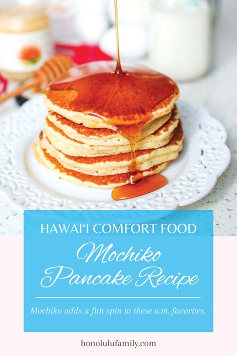 Mochiko Pancakes Recipe, Hawaiian Pancakes Recipe, Mochiko Pancakes, Mochi Pancakes Recipe Gluten Free, Mochiko Flour Recipes, Mochi Pancakes Recipe, Mochiko Recipes, Mochi Waffle Recipe, Mochi Pancakes