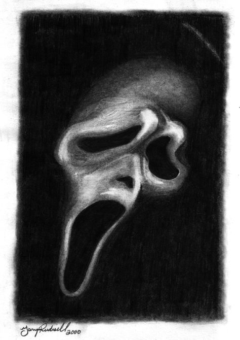 Scream Scary Movie Sketches, Ghost Face Art Scream, Eraser Art Drawing, Scary Pencil Drawings, Horror Movie Art Drawing, Scream Ghostface Drawing, Horror Movie Sketches, Scream Mask Drawing, Ghost Face Sketch