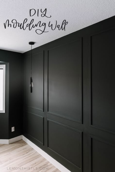 DIY Moulding Wall tips and video tutorial Moulding Wall, Storage Hallway, Wall Paneling Diy, Design Hallway, Upstairs Hallway, Desain Editorial, Entrance Interior, Accent Walls In Living Room, Hallway Ideas Entrance