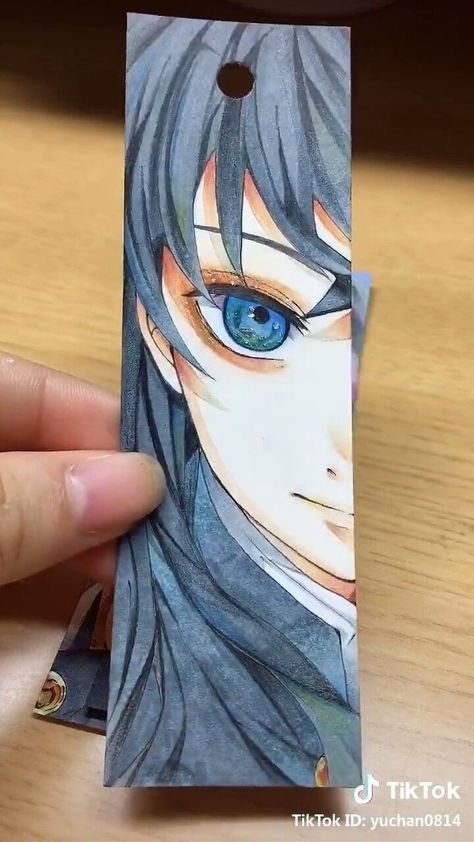 Muichirou Tokitou, Handmade Bookmarks Diy, Penanda Buku, Creative Bookmarks, Anime Drawing Books, Anime Canvas Art, Anime Crafts, Anime Book, Watercolor Art Lessons