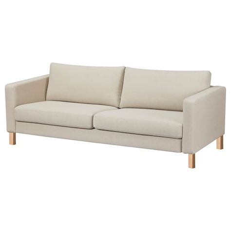 FRIHETEN Corner sofa-bed with storage, Hyllie beige - IKEA Living Room Ikea, Ikea Karlstad Sofa, Malm Drawers, Karlstad Sofa, Corner Sofa Bed With Storage, Ikea Chest Of Drawers, Ikea Karlstad, Ikea Couch, Flat Pack Furniture