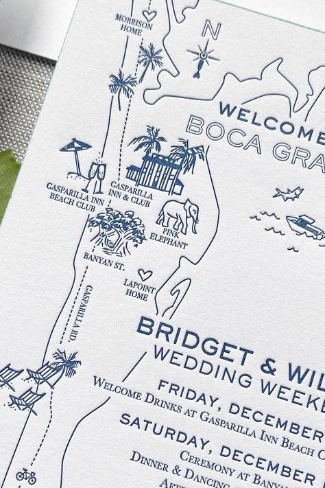 letterpress map custom wedding boca grande Florida illustration luxury invitation Portugal Wedding Invitations, Letterpress Paper, Letterpress Wedding Invitation, Pretty Stationery, Wedding Itinerary, Portugal Wedding, Wedding Map, Letterpress Wedding Invitations, Letterpress Wedding