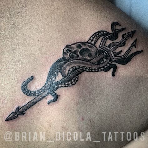 Tentacle Tattoo, Trident Tattoo, Bird Tattoo Men, Forearm Band Tattoos, Octopus Tattoo, Sternum Tattoo, Band Tattoo, Discreet Tattoos, Birds Tattoo