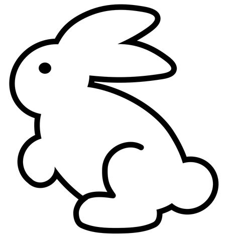 Bunny Clipart Black And White | Clipart Panda - Free Clipart Images Easter Bunny Colouring, Rabbit Clipart, Rabbit Colors, Rabbit Drawing, Animal Templates, Bunny Coloring Pages, Shape Templates, Bunny Drawing, Easter Colouring