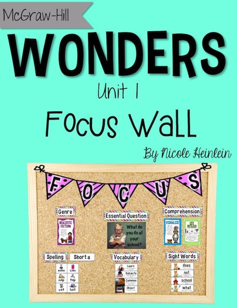 Focus Wall posters and cards for McGraw Hill's Reading Wonders program for first grade - Unit 1 Wonders Focus Wall, Wonders First Grade, Wonders Reading Programs, Wonders Reading Series, Mcgraw Hill Wonders, Reading Wonders, Teaching Second Grade, Reading Curriculum, Writing Rubric