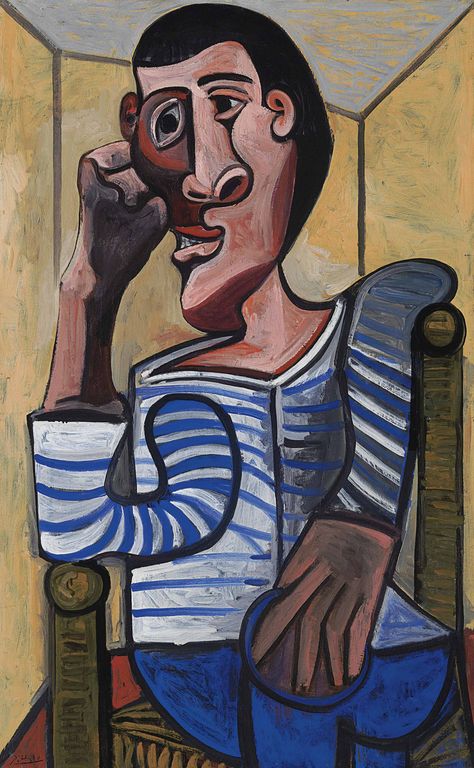 https://flic.kr/p/24ukXsE | Pablo Picasso - The Sailor [1943] | [Christie’s, New York - Oil on canvas, 129.3 x 80.8 cm] Picasso Self Portrait, Picasso Artwork, Picasso Cubism, Picasso Portraits, Pablo Picasso Art, Art Picasso, Dora Maar, Pablo Picasso Paintings, Cubism Art