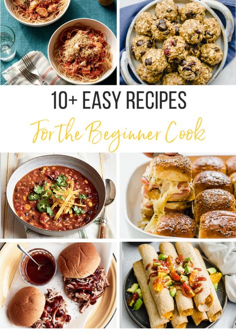 10 Easy Recipes for the Beginner Cook Easy Home Cooked Meals, Beginner Cook, Beginner Recipes, Easy To Cook Meals, Easy Recipes For Beginners, Clam Recipes, Crockpot Recipes Beef, Cooking For Beginners, God Mat