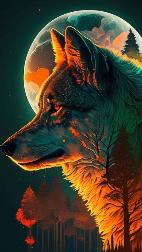 The Wolf IPhone Wallpaper HD - IPhone Wallpapers : iPhone Wallpapers Wolf Paintings, Fantasy Wolves, Surrealism Paintings, Demon Wolf, Wolf Tattoo Sleeve, Wolf Background, Wolf Photography, Wolf Artwork, Fantasy Wolf