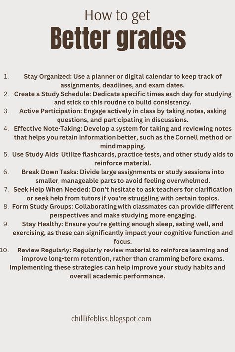 How To Get Higher Grades Student, Tips To Be A Good Student, Planning For Future, Grad School Study Aesthetic, How To Be A Straight A Student Tips, Transes Notes Format, Best Study Methods High Schools, How To Get Higher Grades, How To Get Grades Up Fast