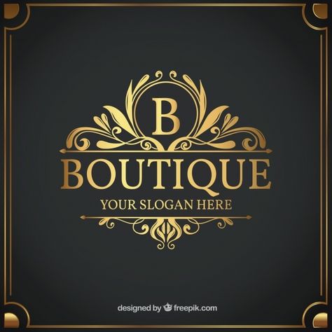 Vintage and luxury logo template Free Ve... | Free Vector #Freepik #freevector #logo #frame #vintage #gold Craft Beer Shop, Luxe Logo, Marco Vintage, Logo Frame, Free Logo Templates, Flower Logo Design, Shop Sign Design, Beauty Logo Design, Luxury Logo Design