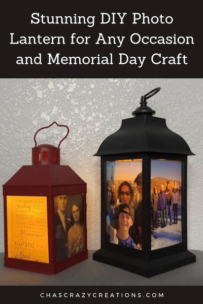 Memory Lantern Diy, Memorial Lanterns Diy, Memorial Gift Diy, Photo Lantern, Memory Lantern, Christmas Decorating Hacks, Shadow Box Memory, Easy Hobbies, Memorial Lanterns