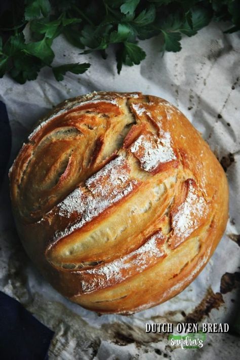 Dutch Oven Bread: Bread for beginners | Sandra's Easy Cooking Bread For Beginners, Fried Chicken Breast Recipe, Yeast Free Breads, Best Dutch Oven, Oven Bread, Dutch Oven Bread, Camping Breakfast, Dinner Sandwiches, Breakfast Bites