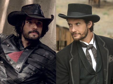 People keep mixing up these 2 'Westworld' characters but they're definitely not the same person Handsome Male Models, Black Hats, Professional Men, Casual Stylish, Casual Street Style, Street Style Outfit, Beards, Male Models, Daily Fashion