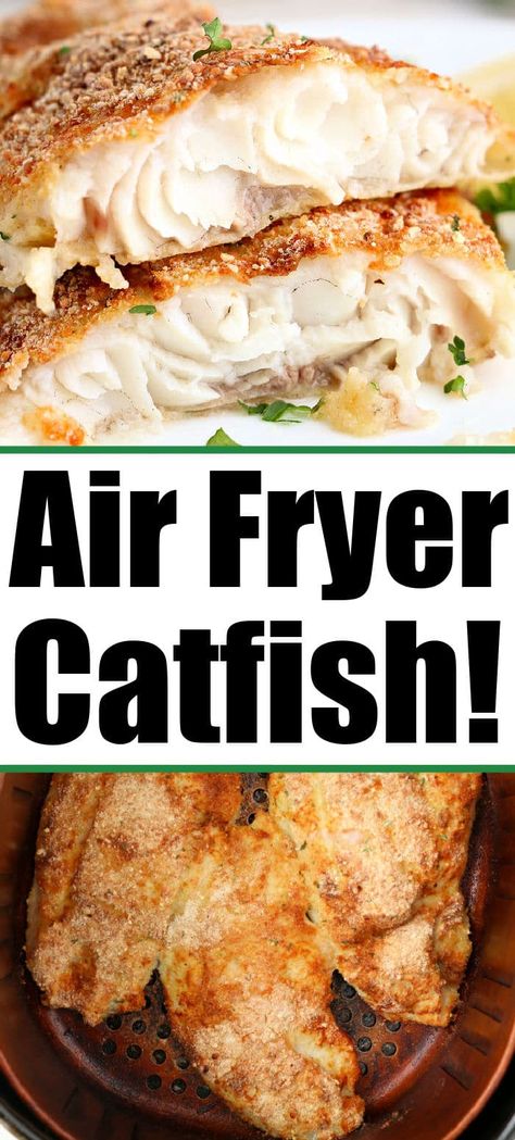 Crispy air fryer catfish is tender inside with a light breading outside. A healthy low carb and delicious dinner idea your family will love. #airfryerfish #airfryercatfish #catfish #ninjafoodifish #ninjafoodicatfish Air Fryer Catfish, Catfish Recipe, Southern Fried Catfish, Air Fryer Fish Recipes, Easy Pressure Cooker Recipes, Catfish Recipes, Air Fryer Fish, Fried Catfish, Healthy Low Carb