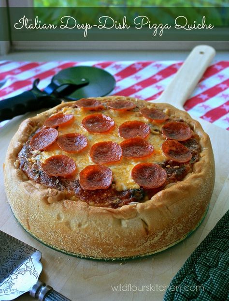 Pizza Quiche, Roasted Grape Tomatoes, Crock Pot Bread, Deep Dish Pizza Recipe, Chicago Deep Dish Pizza, Pizza Style, Pizza Flavors, Fun Salads, Deep Dish Pizza