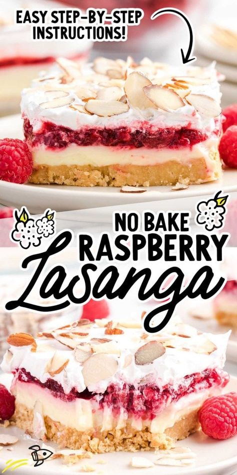 Raspberry Lasagna Raspberry Oreo Desserts, Raspberry Coconut Tarts Recipe, Layered Raspberry Jello Dessert, Rasberry Deserts Jello, Raspberry Gelatin Dessert, Red Raspberry Dessert Recipes, Dessert With Raspberries Easy, Raspberry Lasagna Dessert, Easy Raspberry Desserts Quick