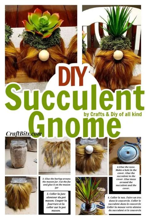 DIY Succulent Gnome Tutorial – Home and Garden Succulent Gnomes, Burlap Ribbon Crafts, Fire Flies, Witch Pattern, Candle Crafts, Daisy Garden, Gnome Tutorial, Inexpensive Christmas, Church Pew