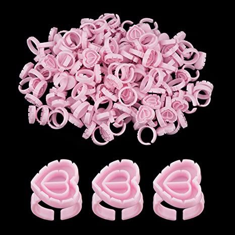 Lash Glue Rings, [200PCS] Smart Glue Cup for Lash Extension Supplies, Eyelash Heart Glue Rings for Volume Fan, Blossom Ring Fanning Cups, Eyelash Extension Supplies, Lashes Supplies for Lash Tech Lash Extension Training, Lash Extension Supplies, Eyelash Extension Supplies, Volume Lash Extensions, Individual Eyelash Extensions, Lash Tools, Lash Tech, Individual Eyelashes, Heart Shaped Rings