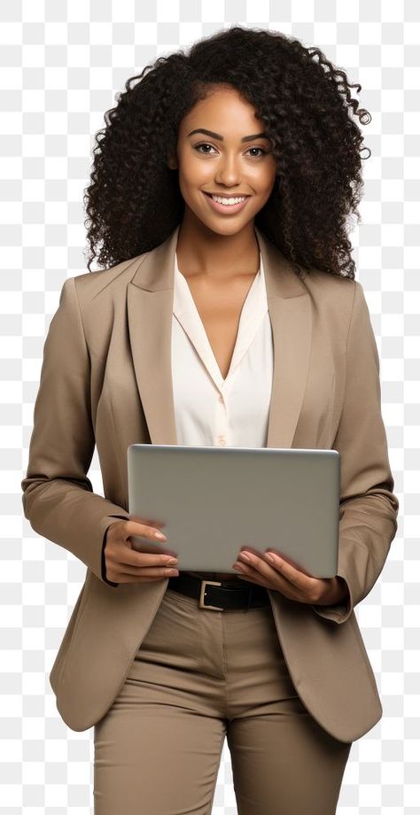 Women With Laptop, Black Women In Suits, Black Business Woman, Laptop Png, Corporate Headshot Poses, Suit Png, Corporate Woman, Corporate Photo, Logo Design Women