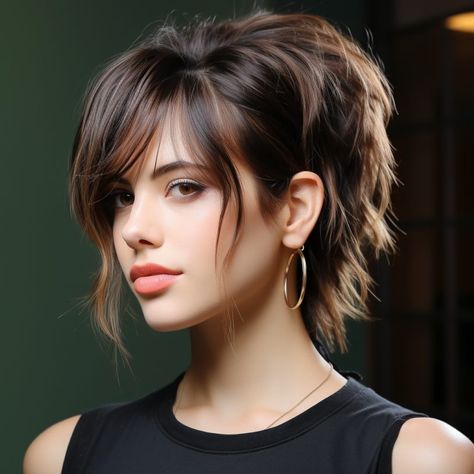 48 Mesmerizing short hair with bangs For 2024 Medium Shaggy Hairstyles, Rocker Hair, Short Haircuts With Bangs, Shaggy Short Hair, Swept Bangs, Stylish Short Haircuts, Layered Haircuts For Medium Hair, How To Cut Bangs, Short Bangs