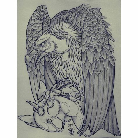 Vulture Drawing, Vulture Tattoo, Kawaii Tattoo, Sketch Tattoo Design, Manga Drawing Tutorials, Weird Tattoos, Buzzard, Skeleton Art, Desenho Tattoo