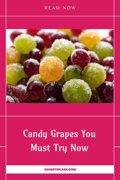 Curious about candy grapes? These sweet-coated fruits are becoming a snack sensation! Almost like a fun blend of grapes and your favorite candy, they're not only delicious but also packed with health benefits. Whether you're looking for a new way to enjoy your snacks or want some interesting recipes, you’ll love learning all about these juicy delights. Perfect for parties, lunches, and those sweet cravings, candy grapes are taking taste buds by storm! Join the trail of turning grapes into the sweetest treats you'll want to share! Green Grape Recipes, Grape Snacks, Candied Grapes, Candy Grapes, Grapes Benefits, Jolly Ranchers Candy, Sugared Grapes, Grape Decor, Interesting Recipes