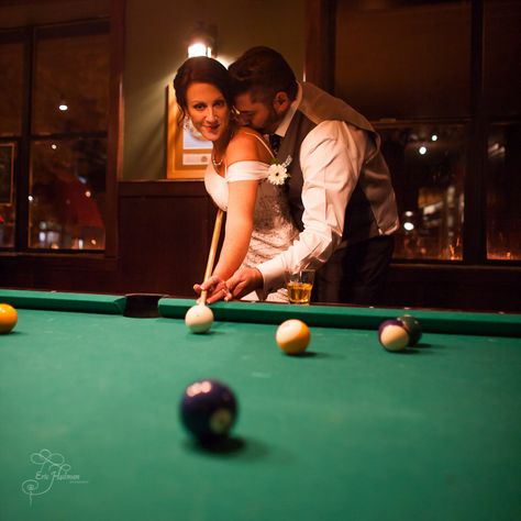 Wedding Photography Billiards Photoshoot, Pool Table Photoshoot, Pinup Photography, Pool Poses, Pool Wedding, Pool Halls, Pin Up Photography, Billiards Pool, Pic Pose