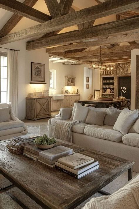 English Cottage Interiors, Small Country Homes, Country Interior Design, Farmhouse Living Room Decor Ideas, Farmhouse Decor Ideas, Open Living Room, Cottage Interiors, Country Living Room, Living Room Remodel