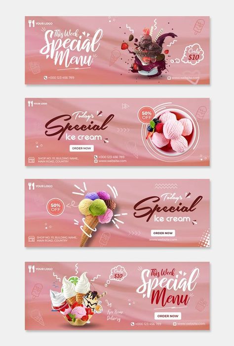 Ice Cream Facebook Timeline Cover Templates PSD Cover Page Facebook, Facebook Cover Photo Template, Cover Photo Design, Facebook Cover Photo, Banner Web, Facebook Cover Template, Timeline Cover, Cover Templates, Facebook Timeline Covers