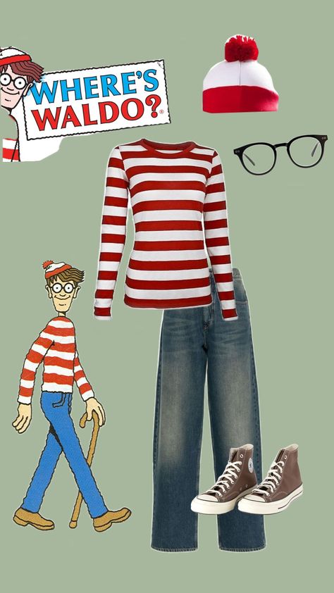 #waldo Where’s Waldo, Where Is Waldo Costume, Where's Waldo Costume, Waldo Costume, Where's Waldo, Wheres Waldo, Diy Costume, Pumpkin Spice Season, Diy Costumes