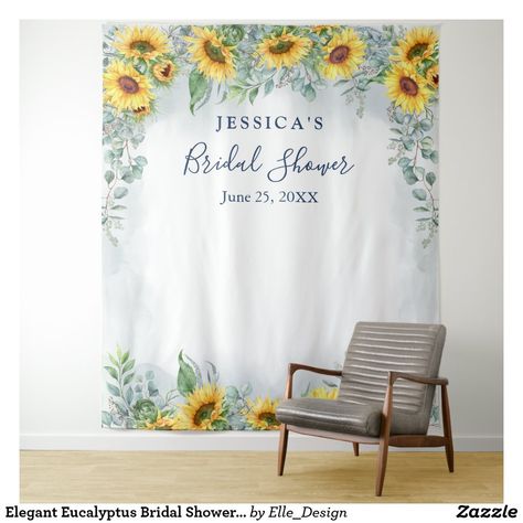 Elegant Eucalyptus Bridal Shower Photo Backdrop Bridal Shower Photo Backdrop, Shower Photo Backdrop, Graduation Party Photo Booth, Bridal Shower Photo Prop, Photo Booth Backdrop Wedding, Sunflower Bridal Shower, Booth Backdrops, Bridal Sunflowers, Branding Behance