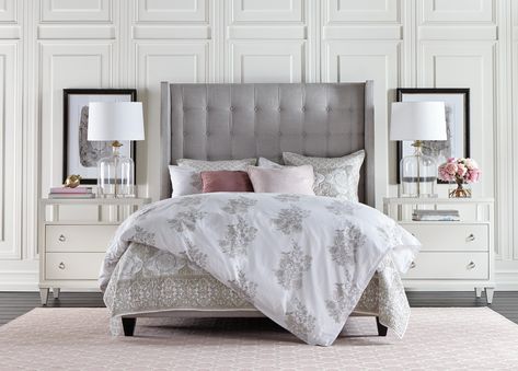 Great Escape Bedroom Main Image Ethan Allen Bedroom, Tall Upholstered Headboard, Headboard Styles, Tall Headboard, Traditional Bedroom, Night Table, Ethan Allen, Guest Bedrooms, Bedroom Furniture Sets