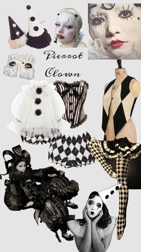 Pierrot Costume, Circus Fashion, Clown Halloween Costumes, Circus Outfits, Pierrot Clown, Halloween Makeup Pretty, Halloween Makeup Inspiration, Chic Halloween, Fancy Costumes