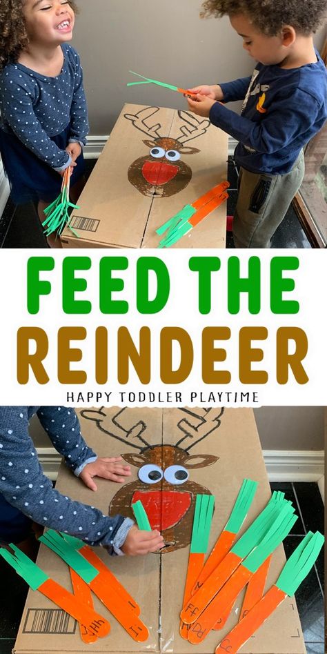 Reindeer Science Preschool, Feed The Reindeer Game, Christmas Activities Toddlers, Feed The Reindeer, Christmas Literacy, Christmas Activities For Toddlers, Preschool Christmas Activities, Games Christmas, Fun Christmas Activities