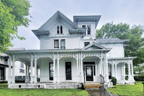 Save This Old House: An 1870 Italiante with Good Bones in Jamestown, NY - This Old House Old Fashioned House, Brick Garden Edging, Jamestown Ny, Window Brands, Clapboard Siding, Victorian Beauty, Lawn Lights, Good Bones, Grand Homes