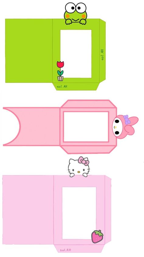 Envelope Design Template, Paper Doll Printable Templates, Pink Wallpaper Hello Kitty, Hello Kitty Printables, Diy Crafts Bookmarks, Hello Kitty Crafts, Paper Toys Template, Diy Gifts For Him, Paper Doll Template