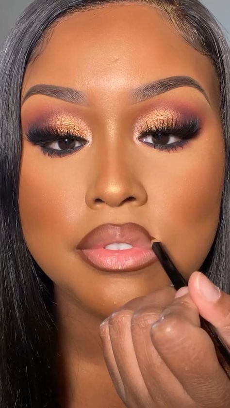 Maternity Makeup Ideas, Soft Glam Makeup Black Women Dark Skin, Natural Soft Glam Makeup Black Women, Black Bridal Makeup, Maquillage Yeux Cut Crease, Lip Collection, African American Makeup, Brown Girls Makeup, Natural Glam Makeup